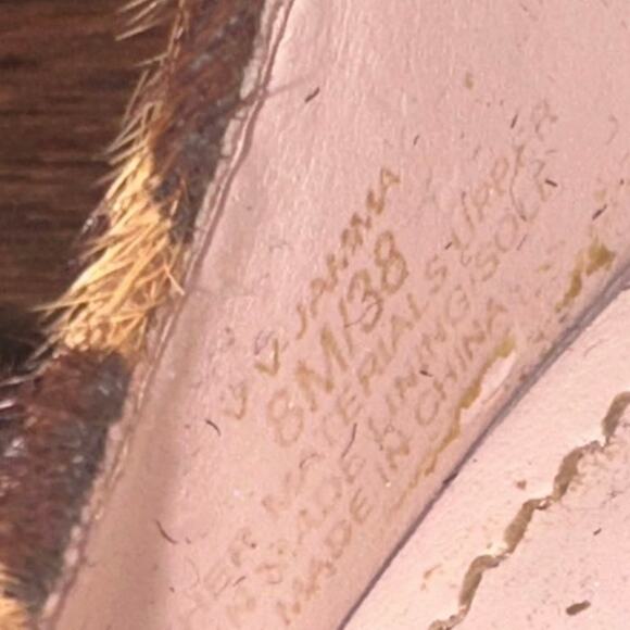 Vince Camuto Sz.8 Leopard Print Statement Heels Gold Spikes Calf Hair Bow Heels - Picture 9 of 15